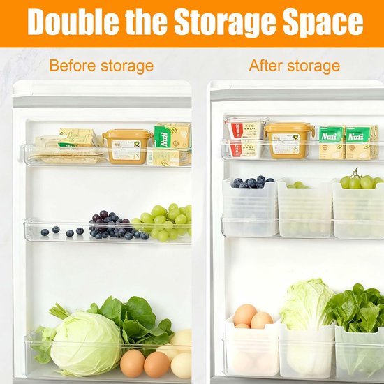 Unyqoos® Complete set van koelkast organizers met hangboxen en verdelers voor efficiëntie