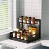 Unyqoos® Multifunctioneel Metalen Keuken- en Badkamer Opbergrek met Lade, Set van 2, Zwart