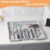 Unyqoos® Verstelbare en uitbreidbare besteklade organizer met messenhouders