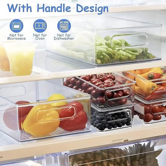550x550-34269.jpg Unyqoos® Transparante en stapelbare opbergcontainers met handgrepen voor keuken en koelkast