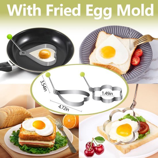 Unyqoos® Automatische eierhouder met doorzichtige kap en eierringen voor koelkast