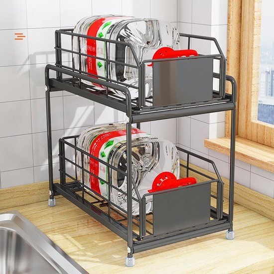 550x550-34296.jpg Unyqoos® Metalen keukenkast organizer met schuiflade en antislip ontwerp