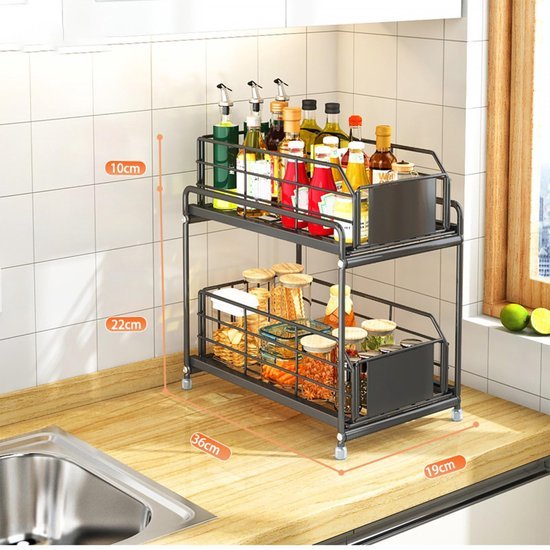 550x550-34302.jpg Unyqoos® Metalen keukenkast organizer met schuiflade en antislip ontwerp