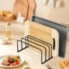 Unyqoos® Dubbele set snijplankhouders met vijf vakken voor keuken en huis