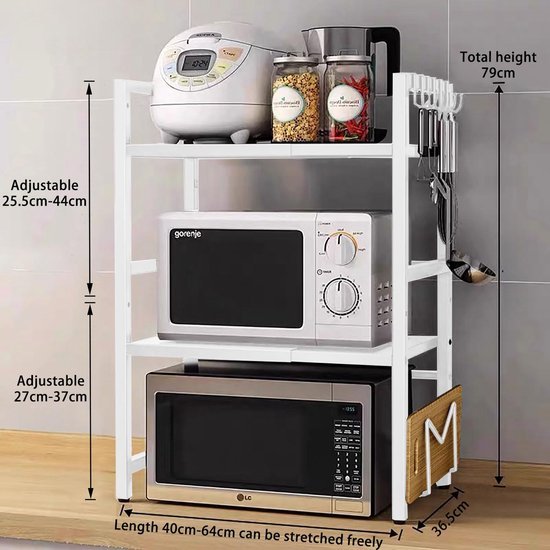 550x550-34331.jpg Unyqoos® Praktische Keukenoplossing: Verstelbaar Magnetronrek met Multifunctionele Opbergmogelijkheden en Uitbreidbaar Ontwerp