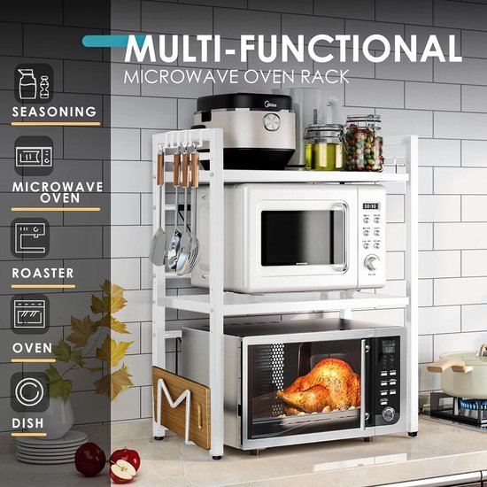 550x550-34332.jpg Unyqoos® Praktische Keukenoplossing: Verstelbaar Magnetronrek met Multifunctionele Opbergmogelijkheden en Uitbreidbaar Ontwerp