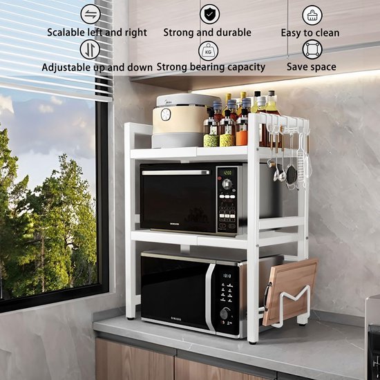 550x550-34335.jpg Unyqoos® Praktische Keukenoplossing: Verstelbaar Magnetronrek met Multifunctionele Opbergmogelijkheden en Uitbreidbaar Ontwerp