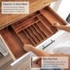 Unyqoos® Uitbreidbare keukenlade-organizer van acaciahout voor optimaal bestekbeheer