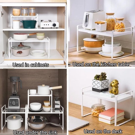 Unyqoos® Veelzijdige Keukenkast Organizer Met Antislipmat Voor Optimale Ruimtebenutting In Huis