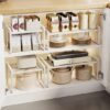 Unyqoos® Veelzijdige Keukenkast Organizer Met Antislipmat Voor Optimale Ruimtebenutting In Huis