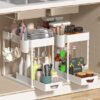 550x550-34437.jpg Unyqoos® Twee-Lagen Verstelbare Onderkast Organizer met Haken en Hangbeker voor Badkamer en Keuken