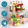 Unyqoos® Draaibare Keukenorganizer met Dubbel Niveau voor Efficiënte Opslag en Gemakkelijk Toegang tot Keukenbenodigdheden
