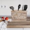Unyqoos® Stijlvolle Houten Keukenorganizer met Twee Compartimenten en Verwijderbare Bodem voor Optimaal Gebruiksgemak