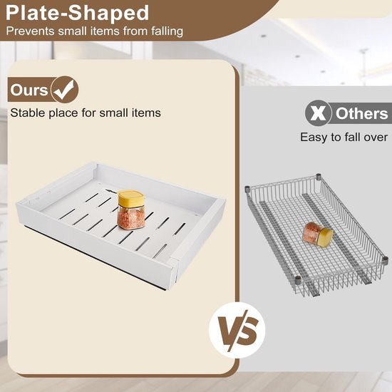 Unyqoos® Ruimtebesparende uittrekbare lade voor keuken en badkamer organisatie