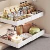 Unyqoos® Ruimtebesparende uittrekbare lade voor keuken en badkamer organisatie