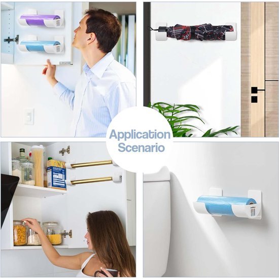 550x550-34545.jpg Unyqoos® Set van 6 Wandgemonteerde Vuilniszakhouders voor Efficiënte Keukenorganisatie