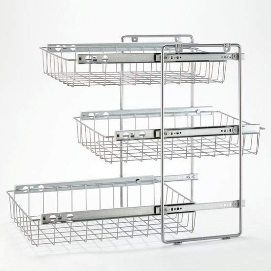 Unyqoos® Uitschuifbaar mandensysteem met drie lagen voor kasten van 40 cm breed