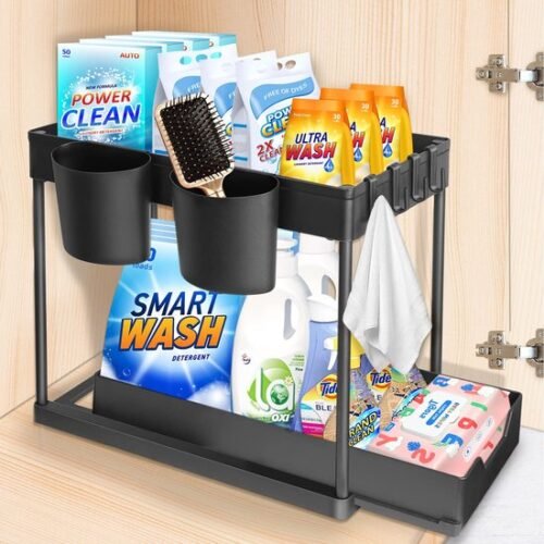 550x550-34580.jpg Unyqoos® Uittrekbare Organizer voor Onder de Wastafel met Veelzijdige Opbergmogelijkheden, Zwart
