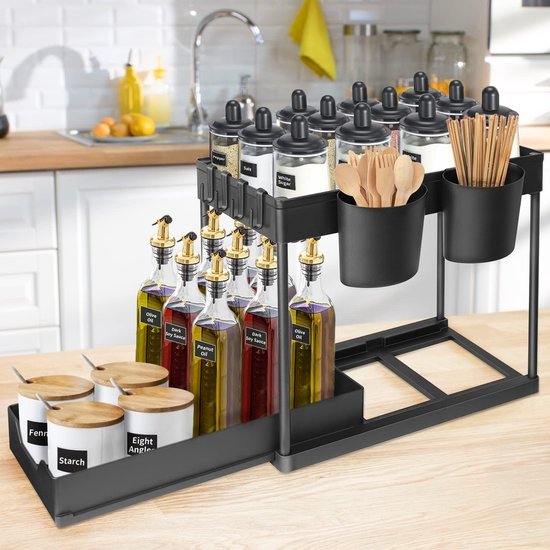 550x550-34583.jpg Unyqoos® Uittrekbare Organizer voor Onder de Wastafel met Veelzijdige Opbergmogelijkheden, Zwart