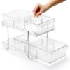 Unyqoos® Dubbel Laags Keuken- en Badkamer Organizer met Uittrekbare Schuiflade en Verstelbare Vakken