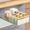 Unyqoos® Uittrekbare lade-organizer zonder boren voor keukenkasten in wit ontwerp