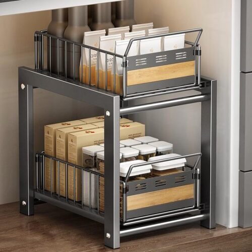 550x550-34619.jpg Unyqoos® Stijlvolle en Functionele Keuken- en Badkamer Onderkast Organizer met Twee Uittrekbare Manden