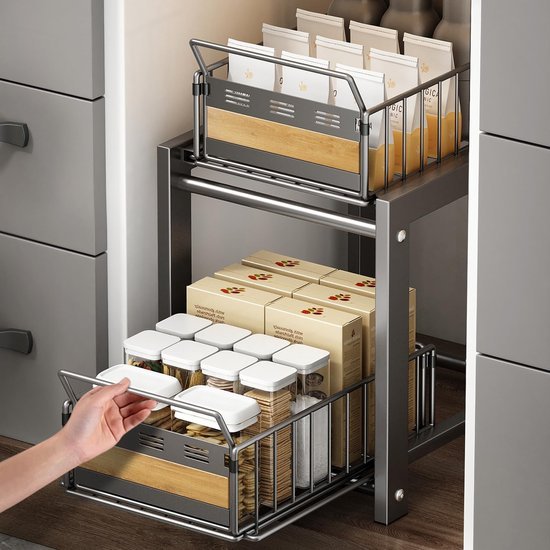 550x550-34620.jpg Unyqoos® Stijlvolle en Functionele Keuken- en Badkamer Onderkast Organizer met Twee Uittrekbare Manden