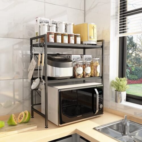 550x550-34630.jpg Unyqoos® Uittrekbare Keukenorganizer met Magnetronhouder en Veelzijdige Opslagoplossing
