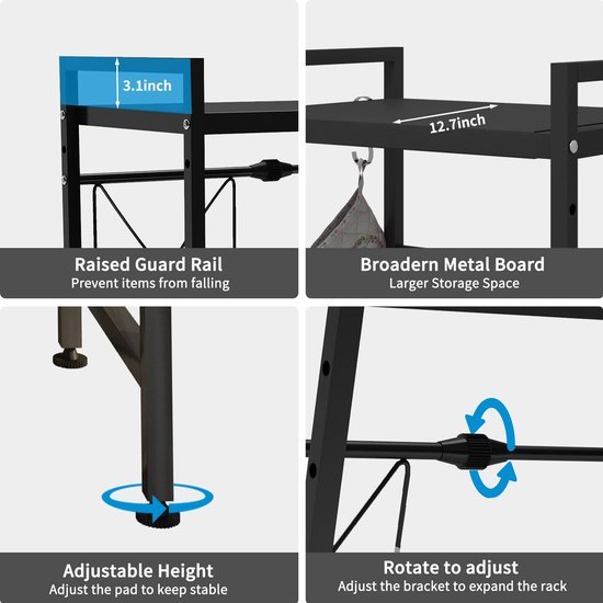 Unyqoos® Uittrekbare Keukenorganizer met Magnetronhouder en Veelzijdige Opslagoplossing