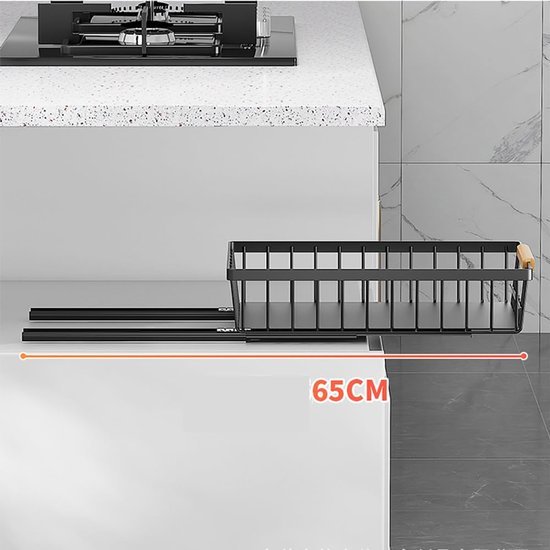 Unyqoos® Uittrekbare metalen lade-organizer voor keuken en badkamer, set van 2