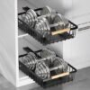Unyqoos® Uittrekbare metalen lade-organizer voor keuken en badkamer, set van 2