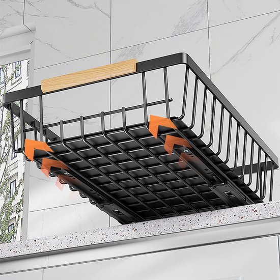 Unyqoos® Uittrekbare metalen lade-organizer voor keuken en badkamer, set van 2