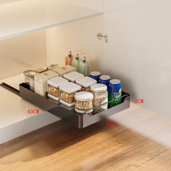 550x550-34676.jpg Unyqoos® Uittrekbare keukenlade zonder boren voor optimale kastorganisatie