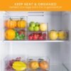 Unyqoos® Set van 6 transparante opbergdozen voor koelkast en keukenorganisatie