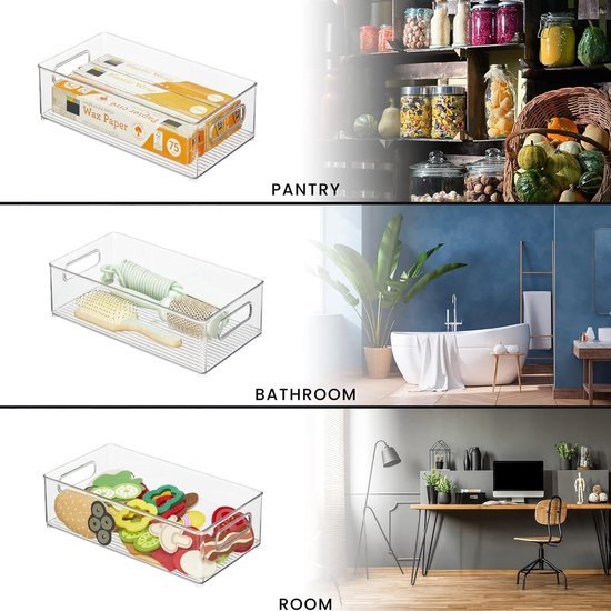 550x550-34703.jpg Unyqoos® Set van 6 transparante opbergdozen voor koelkast en keukenorganisatie