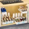 Unyqoos® Uittrekbare en verstelbare organizer voor onder de wastafel voor keuken en badkamer