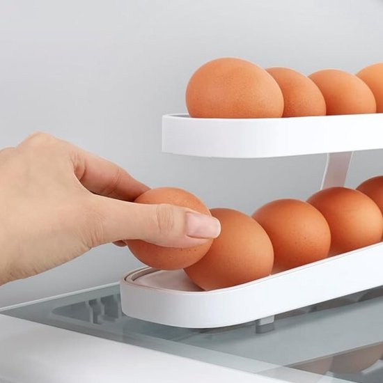Unyqoos® Innovatieve automatische eierhouder voor efficiënte organisatie in de koelkast