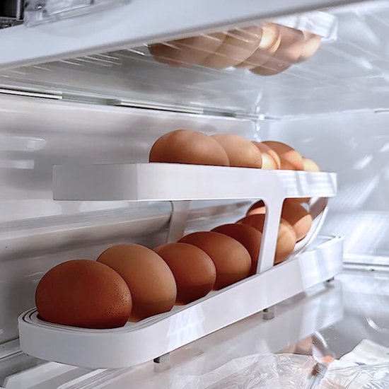 Unyqoos® Innovatieve automatische eierhouder voor efficiënte organisatie in de koelkast