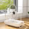Unyqoos® Functionele houder voor snijplanken en deksels in compact wit ontwerp