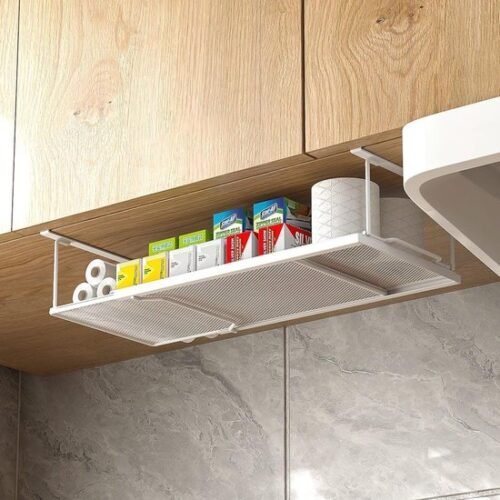 Unyqoos® Verstelbare stalen opbergmand voor keuken, badkamer en kantoor