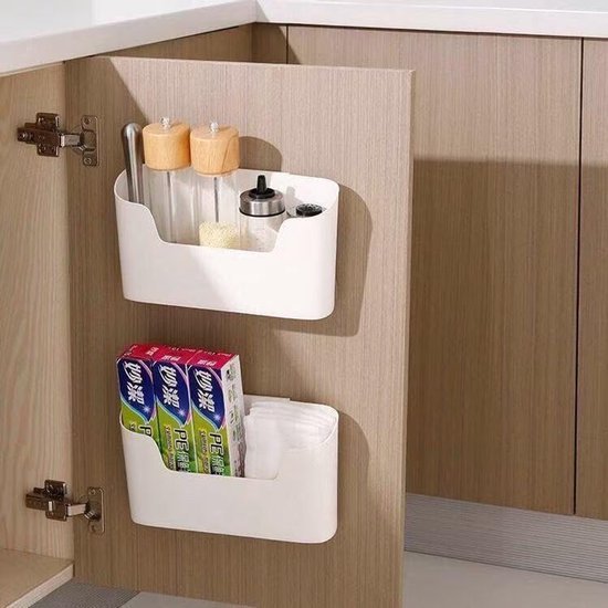 550x550-34814.jpg Unyqoos® Set van twee zelfklevende wandopbergboxen voor keuken en badkamer