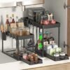 Unyqoos® Handige Onderkast Organizer met Verstelbare Hoogte en Veelzijdige Opslagopties voor Keuken en Badkamer