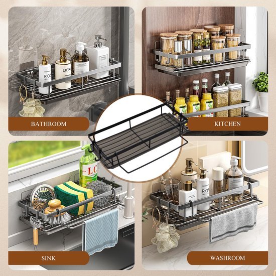 Unyqoos® Handige keukenorganizer met afneembare lekbak en haken voor optimaal gebruik