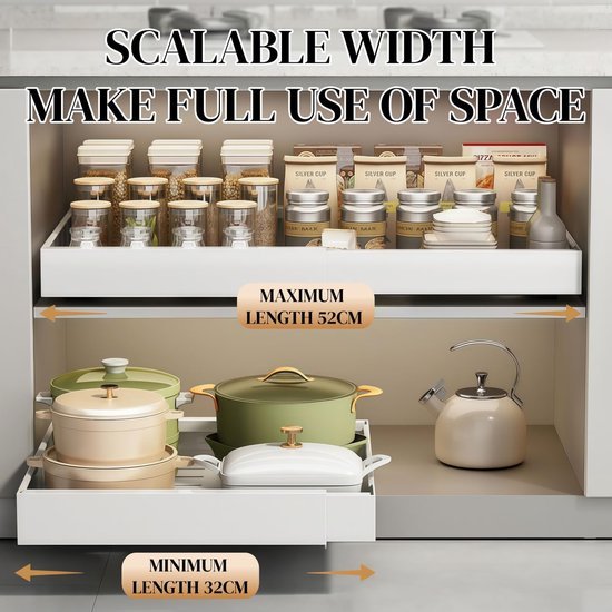 550x550-34918.jpg Unyqoos® Uittrekbare lade organizer voor keukenkast met verstelbare breedte en eenvoudige montage