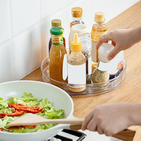 Unyqoos® Transparant draaiplateau voor organisatie in koelkast en keuken 23,5 cm