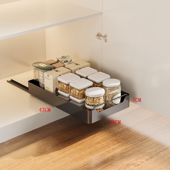 Unyqoos® Uitschuifbare keuken- en badkamerlade met eenvoudige installatie en stille werking