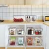 Unyqoos® Doorzichtige stapelbare opbergdozen voor koelkast en keuken, set van 4 stuks