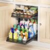 Unyqoos ® Uittrekbaar Metalen Opbergrek voor Keuken en Badkamer met Twee Niveaus