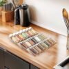 Unyqoos ® Kruidenrek Lade Organisator voor Keuken met Uittrekbare 3-Lagen Inzetstukken