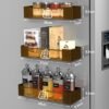 Unyqoos ® Kruidenrek met Sterke Magnetische Bevestiging voor IJzeren Oppervlakken, Set van 3, Zwart